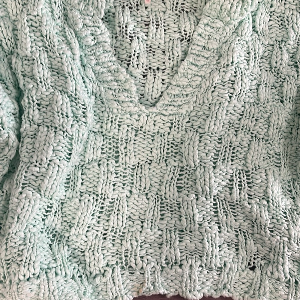 Free people good condition Mint Green Knit Sweater size XS - Picture 7 of 9